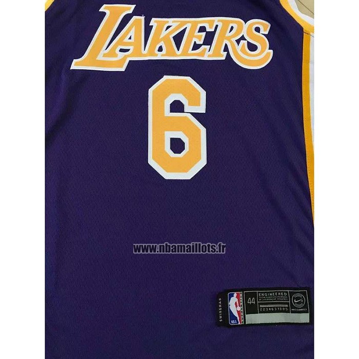 Maillot Los Angeles Lakers LeBron James NO 6 Statement 2021-22 Volet